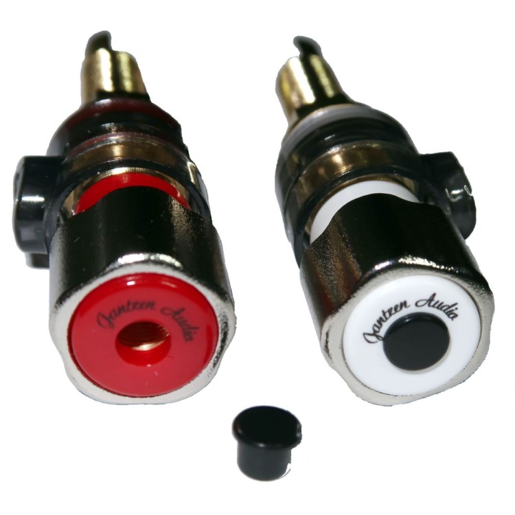 Premium Insulated Binding Post Gold with Satin Nickel Jacket.